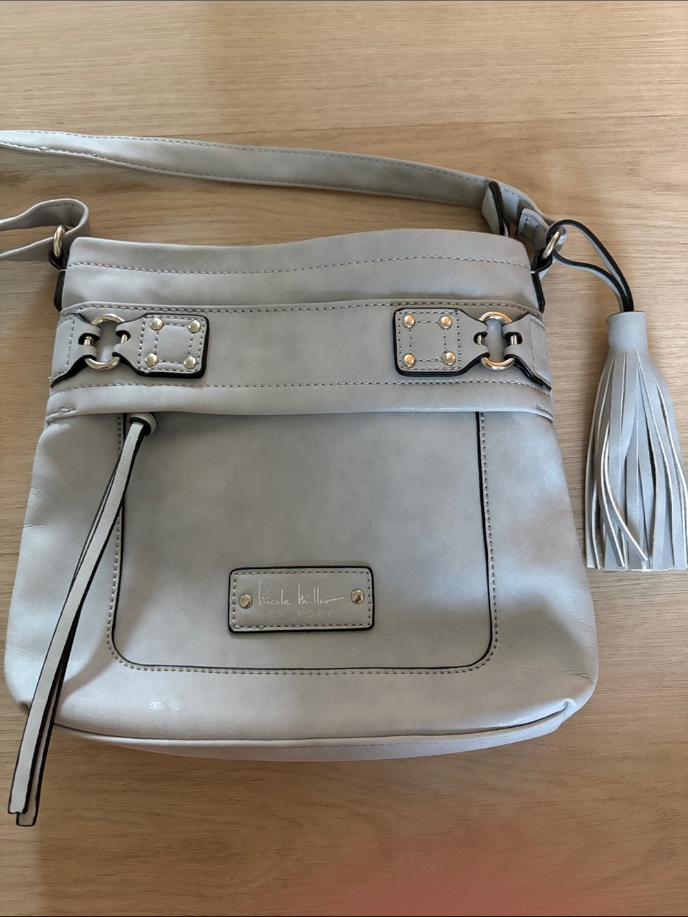 Nicole Miller Light powder blue  Crossbody Bag with Tassel
